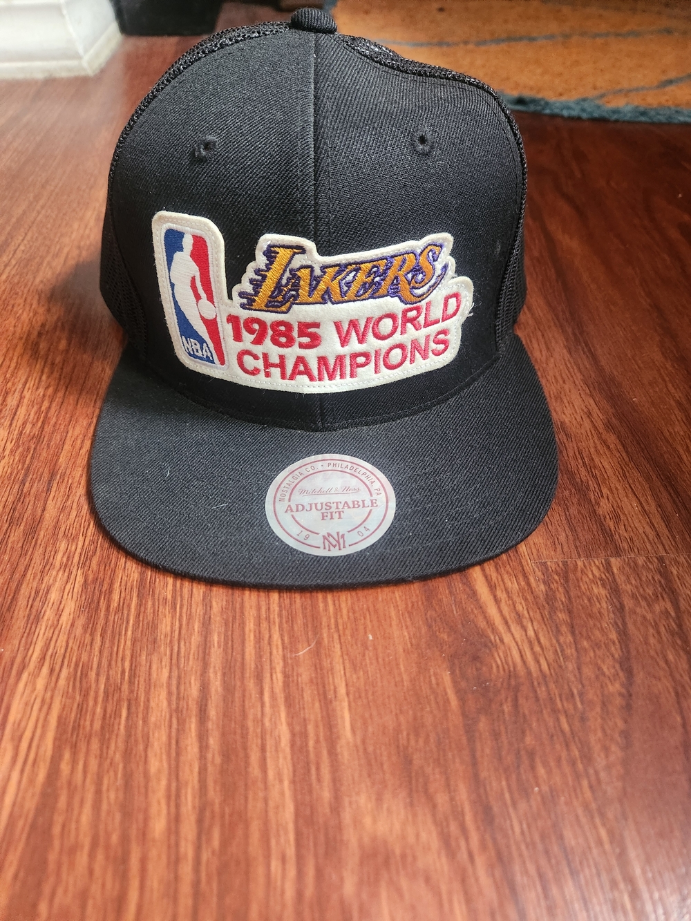 Los Angeles Lakers 1985 World Champions Black Snapback Hat